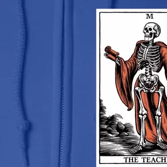 The Teacher Skeleton Tarot Card Gift Full Zip Hoodie