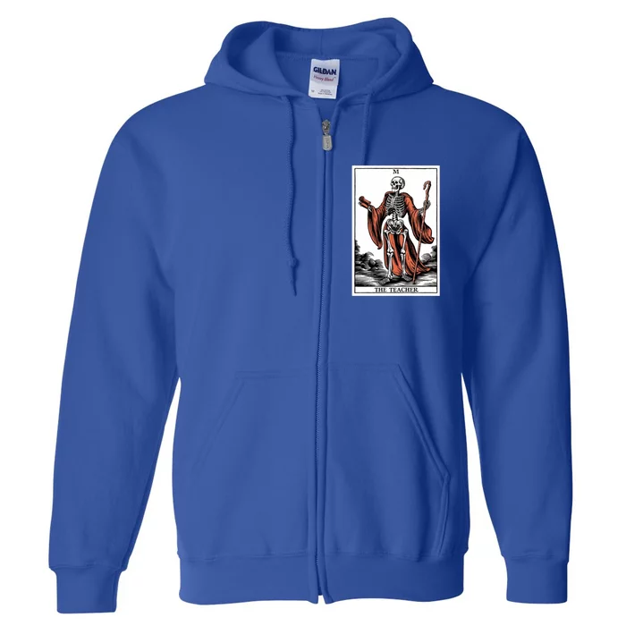 The Teacher Skeleton Tarot Card Gift Full Zip Hoodie