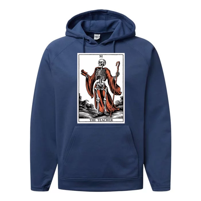 The Teacher Skeleton Tarot Card Gift Performance Fleece Hoodie