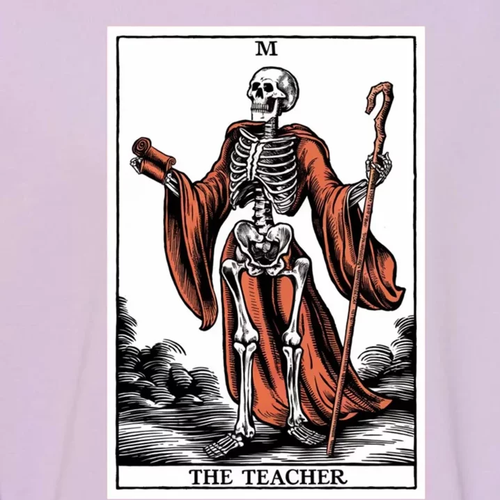 The Teacher Skeleton Tarot Card Gift Garment-Dyed Sweatshirt