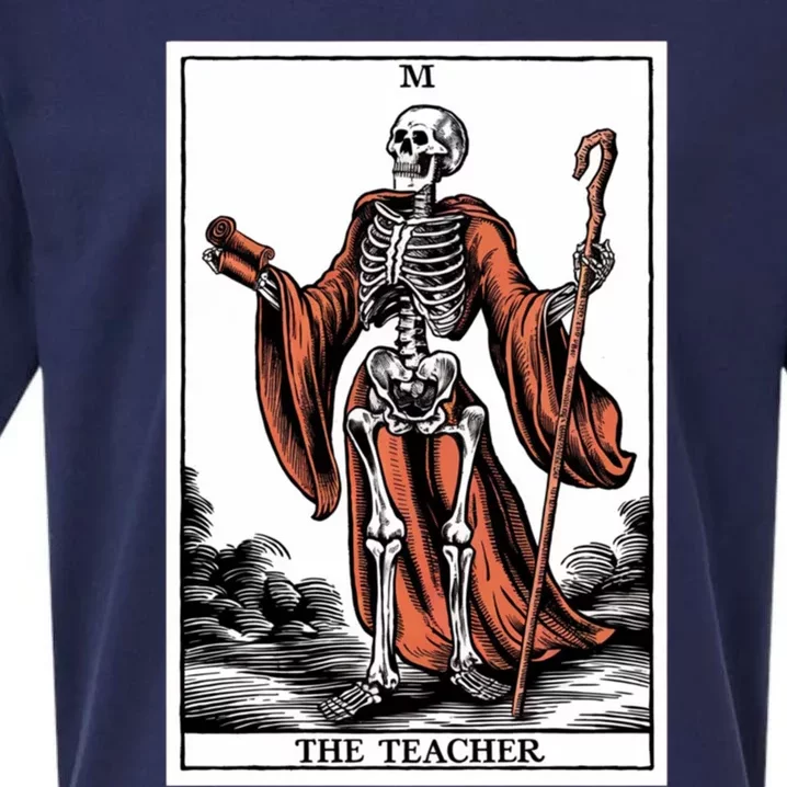 The Teacher Skeleton Tarot Card Gift Sueded Cloud Jersey T-Shirt