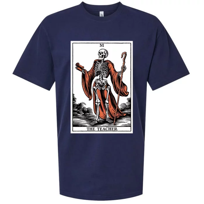 The Teacher Skeleton Tarot Card Gift Sueded Cloud Jersey T-Shirt