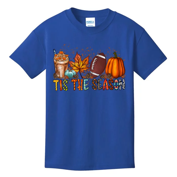 Tis The Season Football Season Game Day Fall Pumpkin Spice Gift Kids T-Shirt