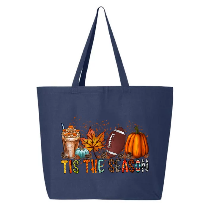 Tis The Season Football Season Game Day Fall Pumpkin Spice Gift 25L Jumbo Tote