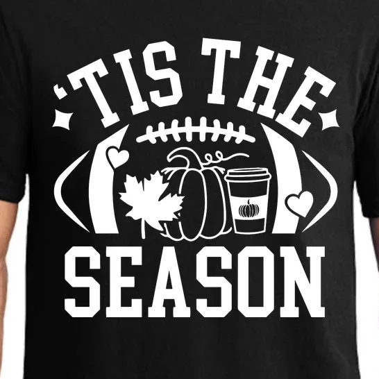 Tis The Season Football Fall Pumpkin Latte Pajama Set