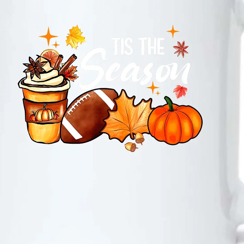 Tis The Season Leopard Pumpkin Love Fall Autumn Maple Leaves Black Color Changing Mug