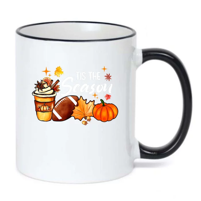 Tis The Season Leopard Pumpkin Love Fall Autumn Maple Leaves Black Color Changing Mug