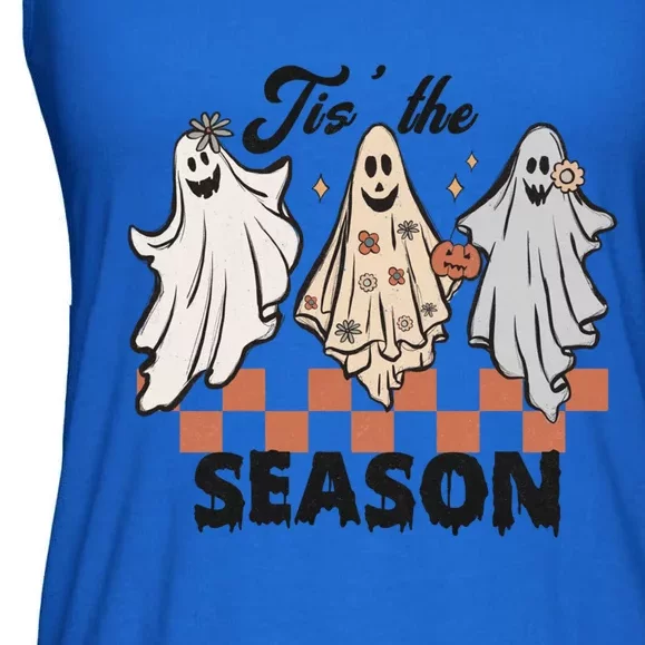 Tis The Season Funny Halloween Ghost Retro Spooky Creepy Gift Ladies Essential Flowy Tank