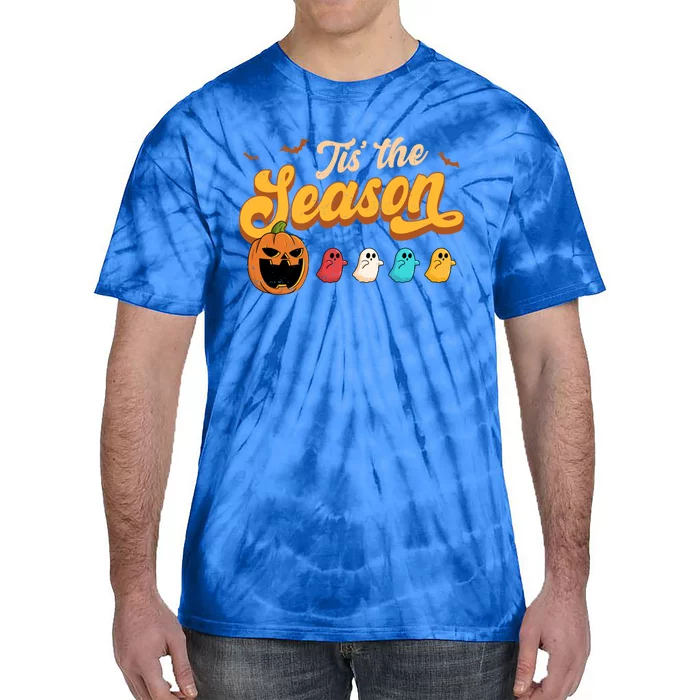 Tis The Season Halloween Evil Pumpkin Eating Ghost Gift Tie-Dye T-Shirt