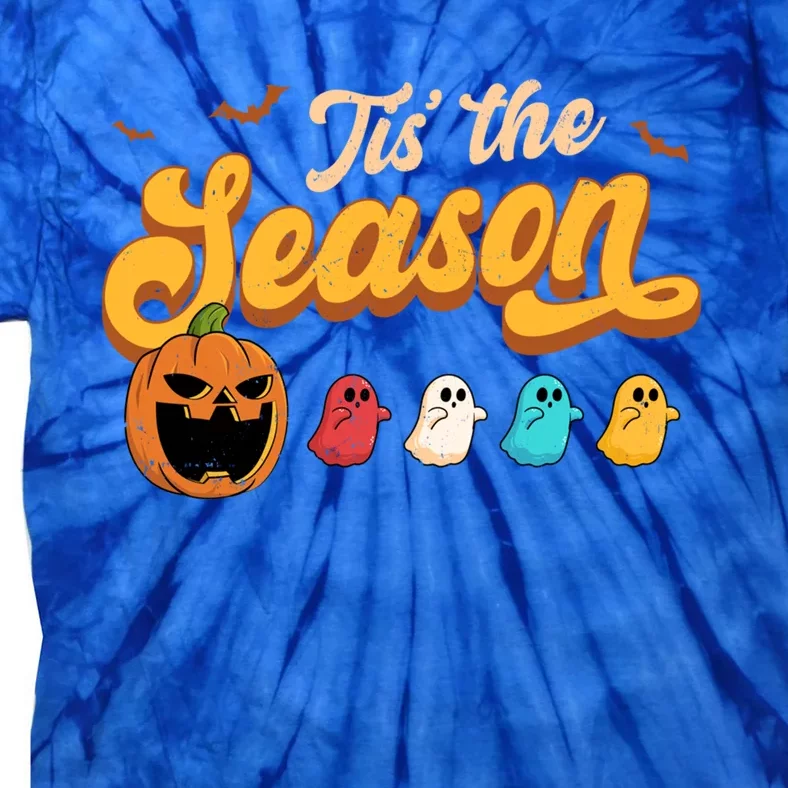 Tis The Season Halloween Evil Pumpkin Eating Ghost Gift Tie-Dye T-Shirt