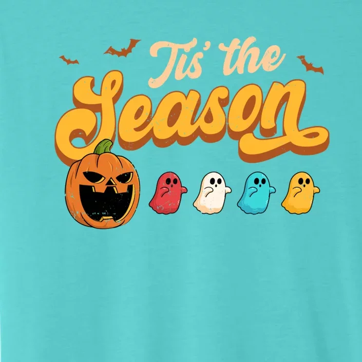 Tis The Season Halloween Evil Pumpkin Eating Ghost Gift ChromaSoft Performance T-Shirt