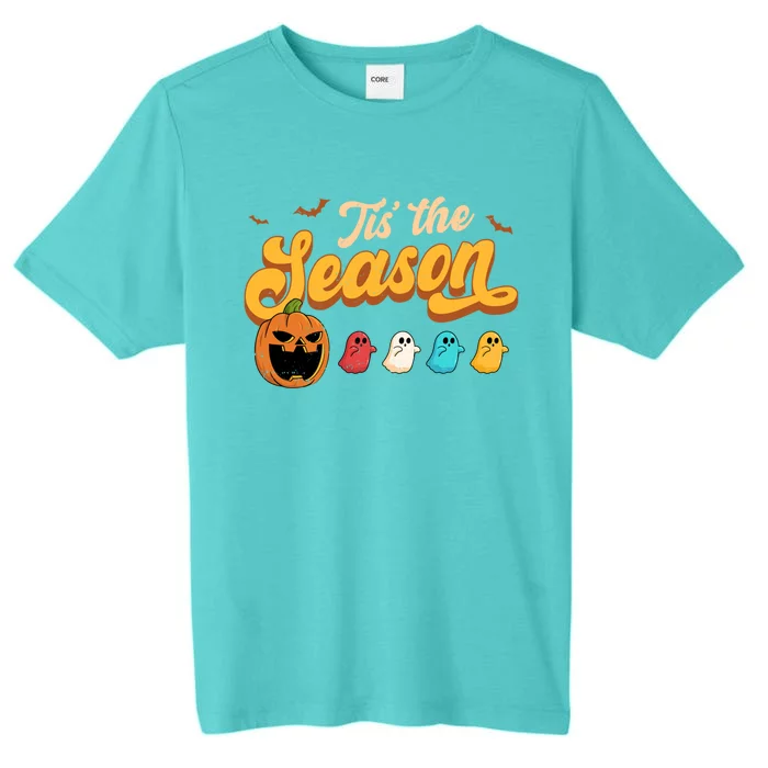 Tis The Season Halloween Evil Pumpkin Eating Ghost Gift ChromaSoft Performance T-Shirt