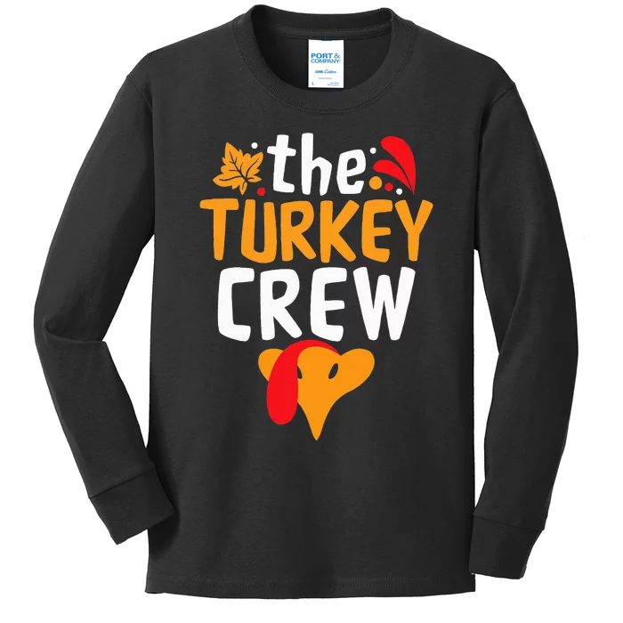 Thanksgiving Turkey Squad Fun Festive Kids Long Sleeve Shirt