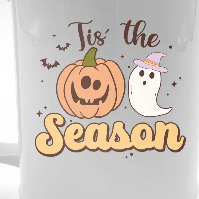 Tis The Season Pumpkin Ghost Funny Halloween Gift Front & Back Beer Stein