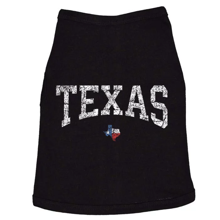 Texas Texas State Map Flag Distressed Doggie Tank