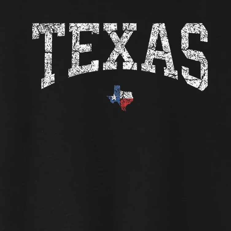 Texas Texas State Map Flag Distressed Women's Crop Top Tee