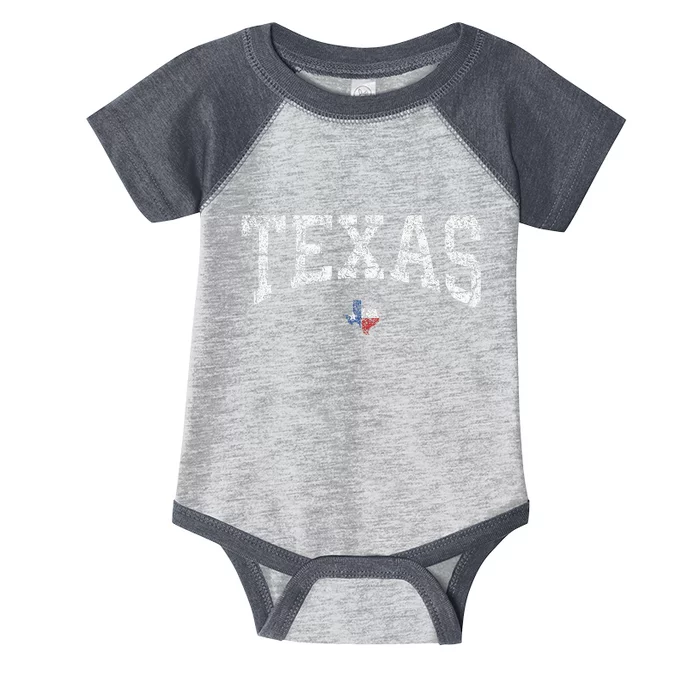 Texas Texas State Map Flag Distressed Infant Baby Jersey Bodysuit