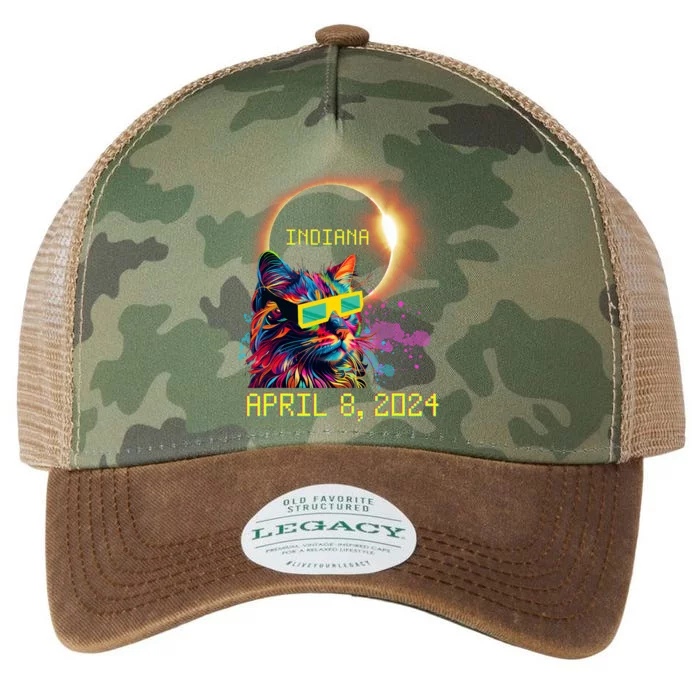 Totality Total Solar Eclipse Cat April 8 2024 Indiana Legacy Tie Dye Trucker Hat