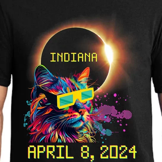 Totality Total Solar Eclipse Cat April 8 2024 Indiana Pajama Set