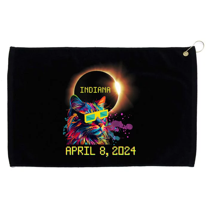 Totality Total Solar Eclipse Cat April 8 2024 Indiana Grommeted Golf Towel