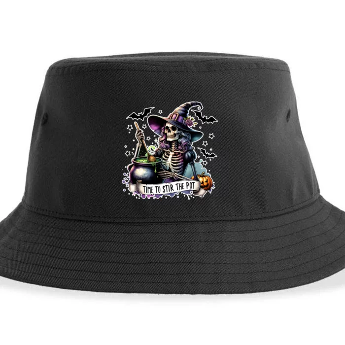 Time To Stir The Pot Witch Halloween Sustainable Bucket Hat