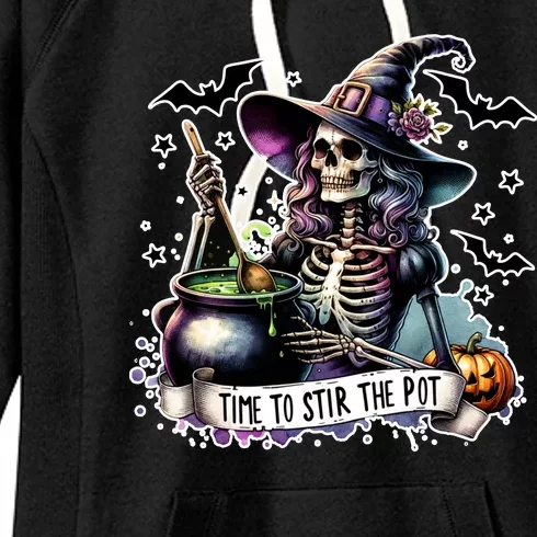 Time To Stir The Pot Witch Halloween Women's Fleece Hoodie