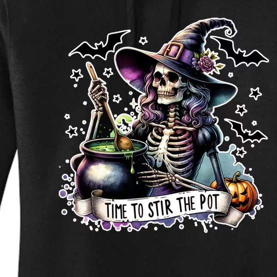 Time To Stir The Pot Witch Halloween Women's Pullover Hoodie