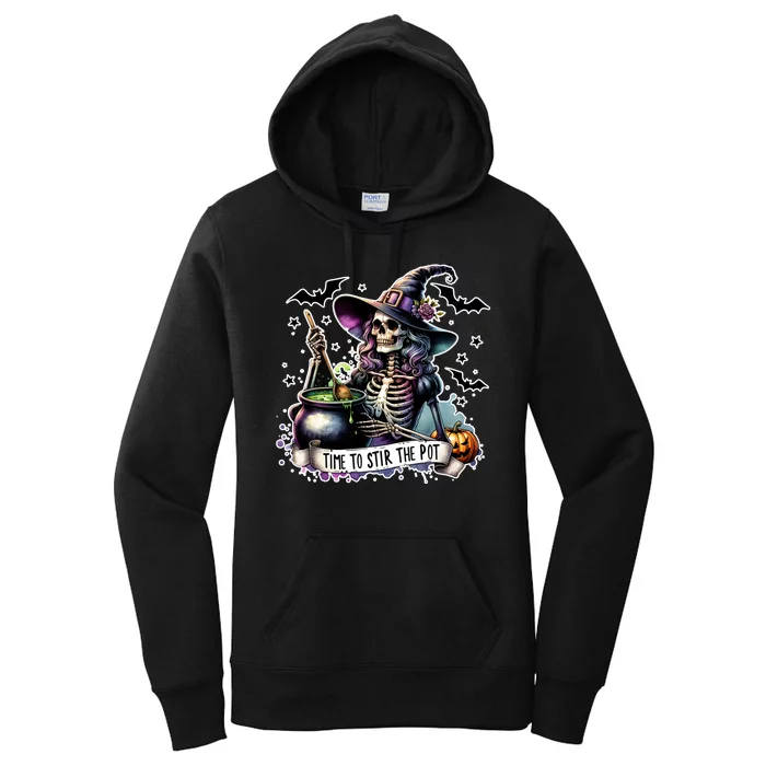 Time To Stir The Pot Witch Halloween Women's Pullover Hoodie