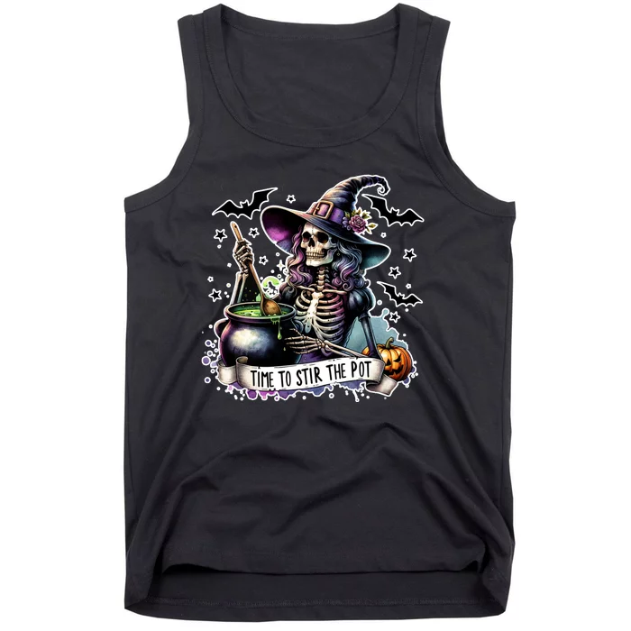 Time To Stir The Pot Witch Halloween Tank Top