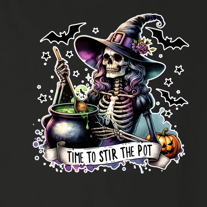 Time To Stir The Pot Witch Halloween Toddler Long Sleeve Shirt