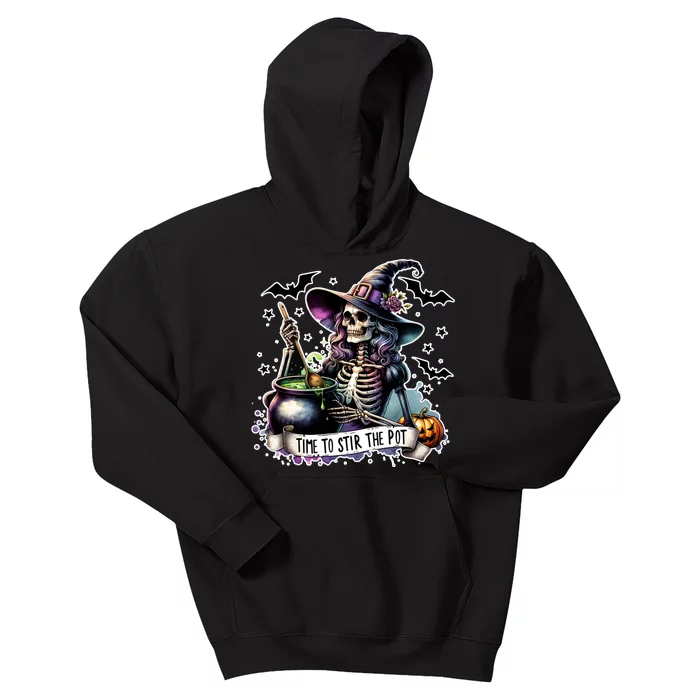 Time To Stir The Pot Witch Halloween Kids Hoodie