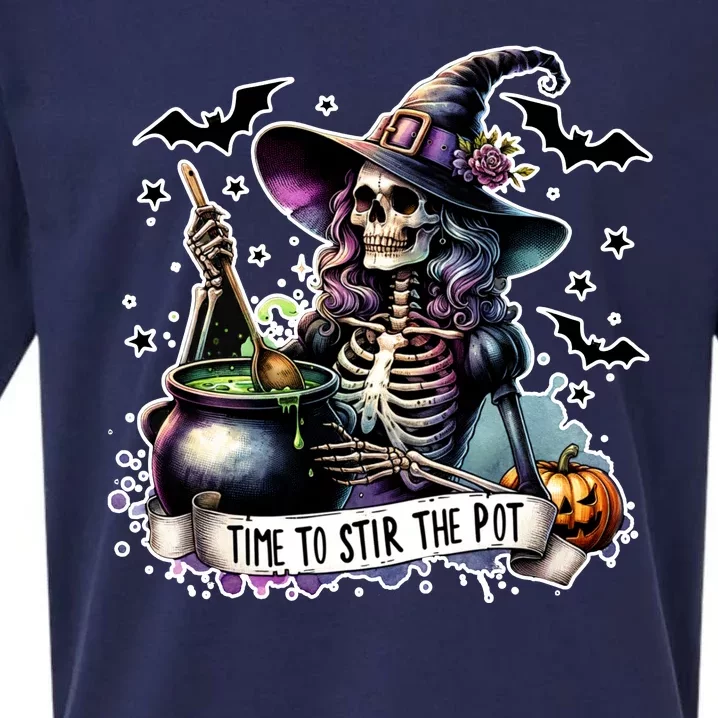 Time To Stir The Pot Witch Halloween Sueded Cloud Jersey T-Shirt