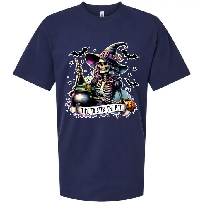 Time To Stir The Pot Witch Halloween Sueded Cloud Jersey T-Shirt