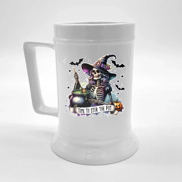 Time To Stir The Pot Witch Halloween Front & Back Beer Stein