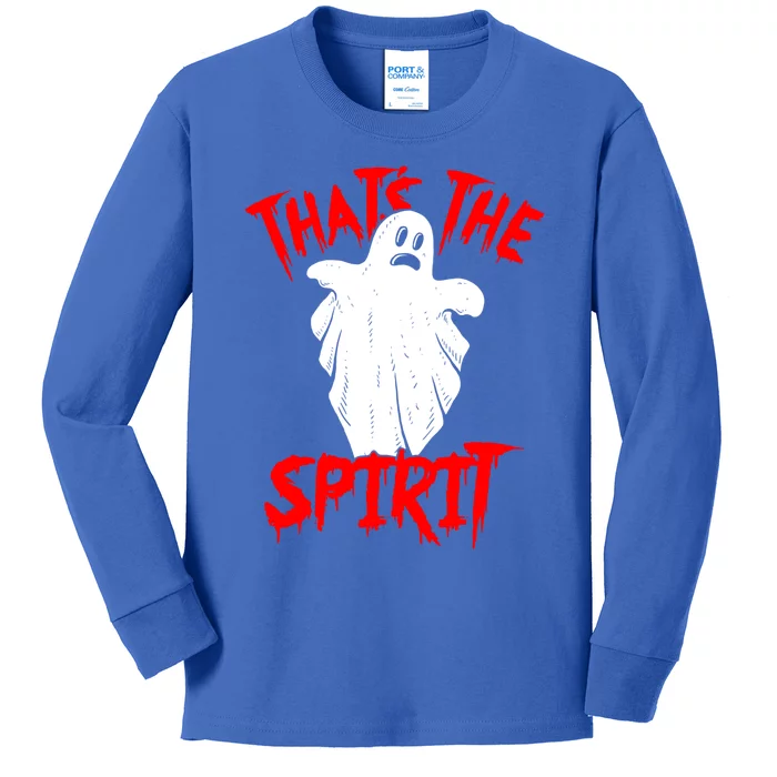 Thats The Spirit Funny Ghost Pun Halloween Funny Gift Kids Long Sleeve Shirt