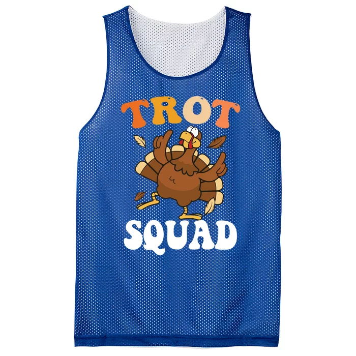 Turkey Trot Squad Funny Thanksgiving Fall Turkey Face Cool Gift Mesh Reversible Basketball Jersey Tank