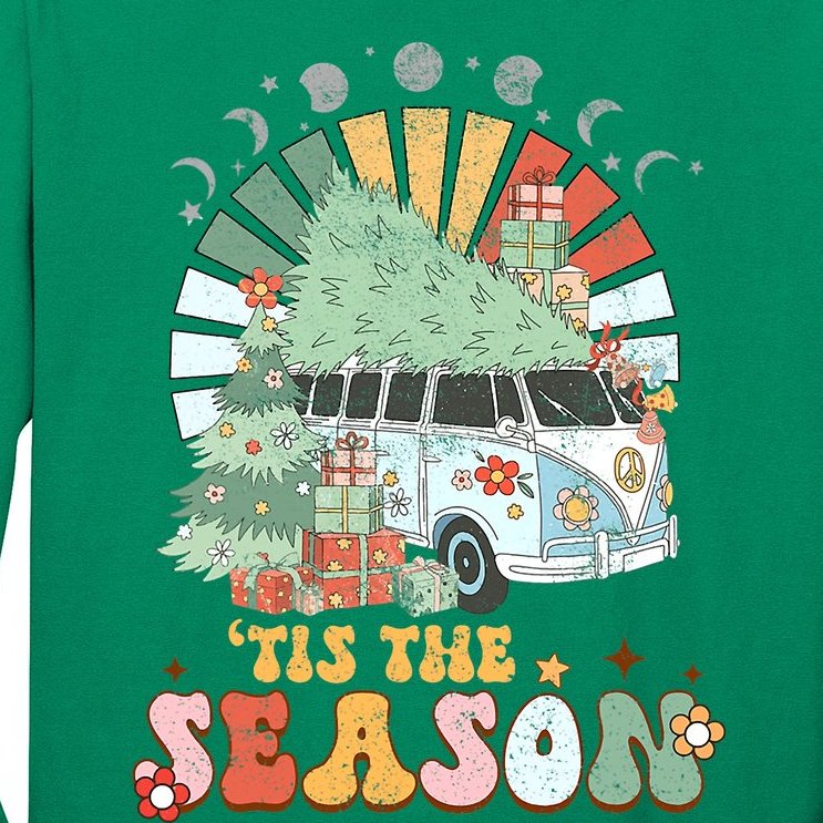 Tis' The Season Merry Camper Christmas Tree RV Camping Xmas Long Sleeve Shirt