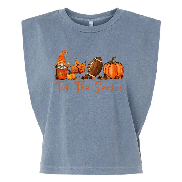 Tis The Season Pumpkin Leaf Latte Fall Garment-Dyed Women's Muscle Tee