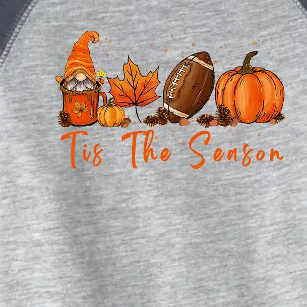 Tis The Season Pumpkin Leaf Latte Fall Toddler Fine Jersey T-Shirt