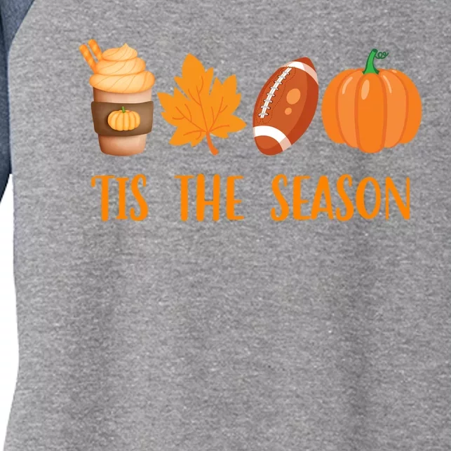 Tis The Season Festive Fall Lover Women's Tri-Blend 3/4-Sleeve Raglan Shirt