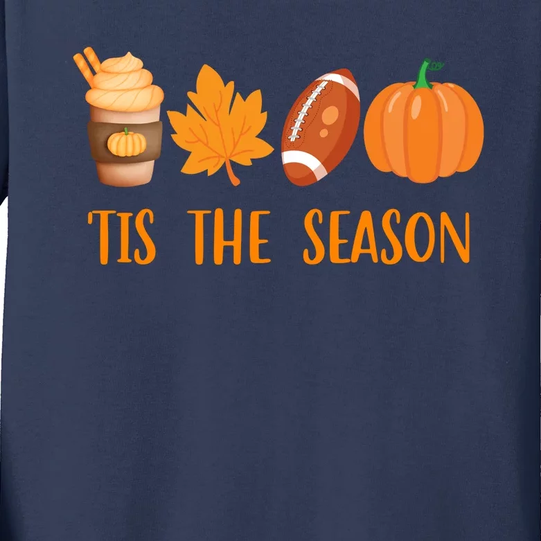 Tis The Season Festive Fall Lover Kids Long Sleeve Shirt