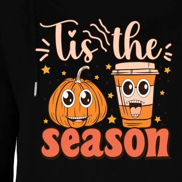 Tis The Season Pumpkin Spice Fall Vibes Autumn Season Thanksgiving Pumpkin Spice Womens Funnel Neck Pullover Hood