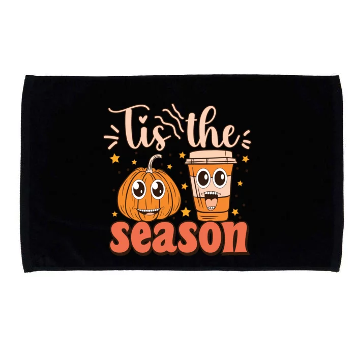 Tis The Season Pumpkin Spice Fall Vibes Autumn Season Thanksgiving Pumpkin Spice Microfiber Hand Towel