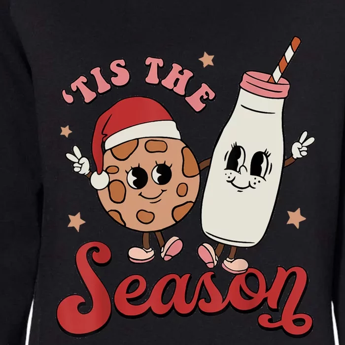 Tis The Season Cookies Milk Santa Hat Christmas Retro Xmas Cool Gift Womens California Wash Sweatshirt