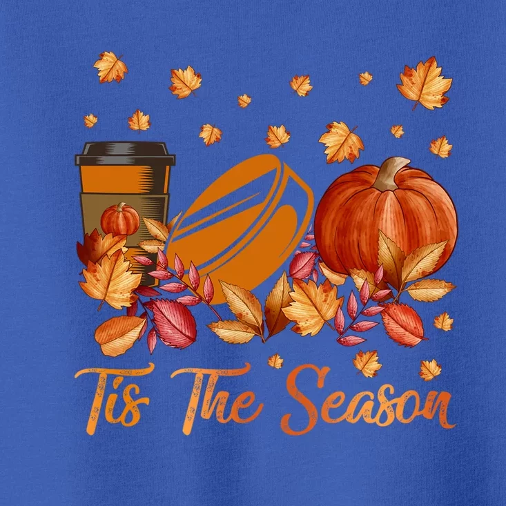 Tis The Season Hockey Pumpkin Autumn Fall Thanksgiving Gift Toddler T-Shirt