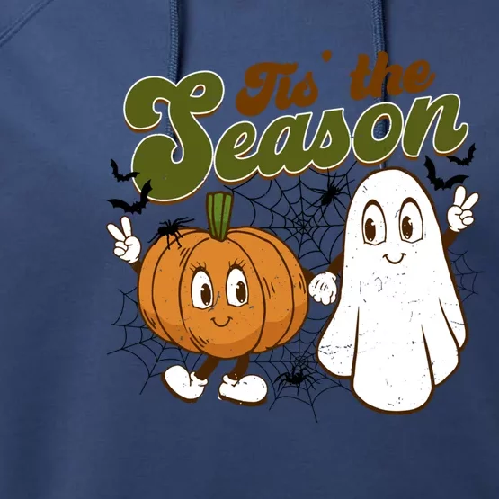 Tis The Season Pumpkin And Ghost Halloween Costume Cute Gift Performance Fleece Hoodie