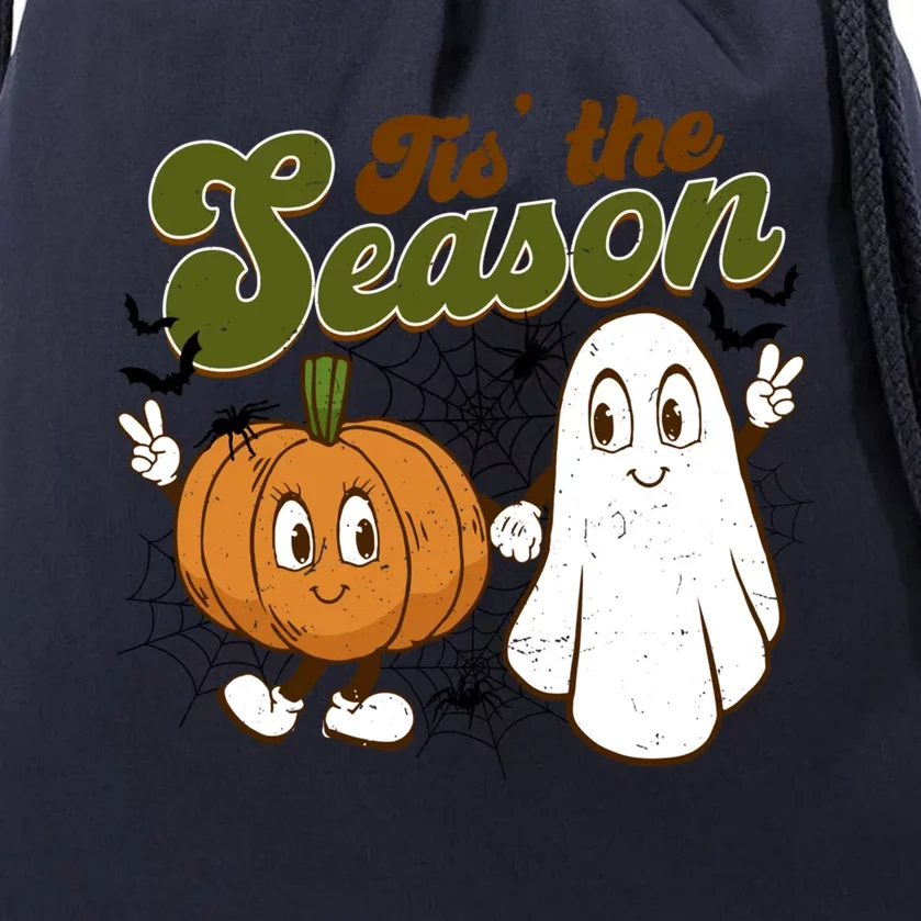 Tis The Season Pumpkin And Ghost Halloween Costume Cute Gift Drawstring Bag