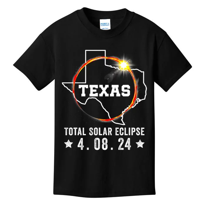 Texas Total Solar Eclipse April 8 2024 Texas Solar Eclipse Kids T-Shirt