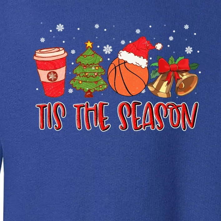 Tis The Season Great Gift Christmas Tree Basketball Cozy Coffee Funny Gift Toddler Sweatshirt