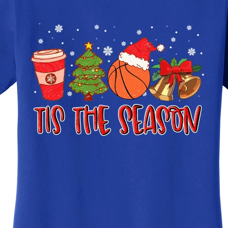 Tis The Season Great Gift Christmas Tree Basketball Cozy Coffee Funny Gift Women's T-Shirt